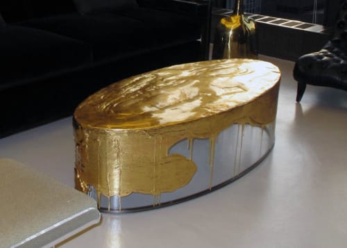 Gold Pour Table | Tables by Nancy Lorenz | EnTrust Capital in New York