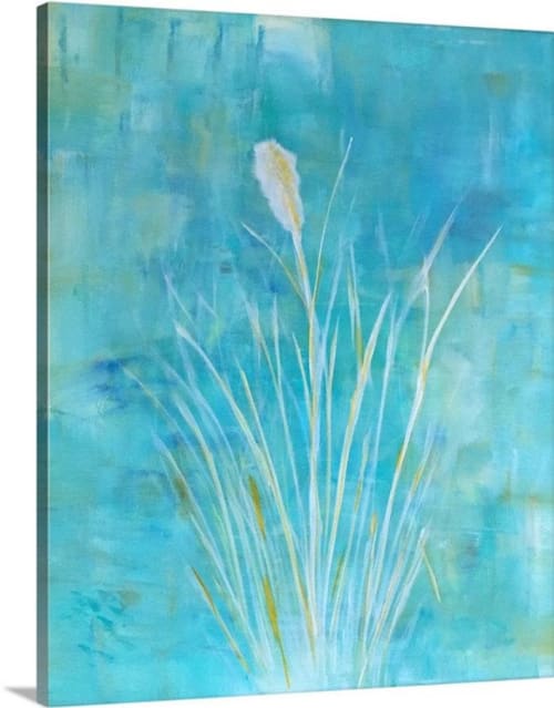 Teal Wall Art Canvas | Oil And Acrylic Painting in Paintings by Debby Neal Arts