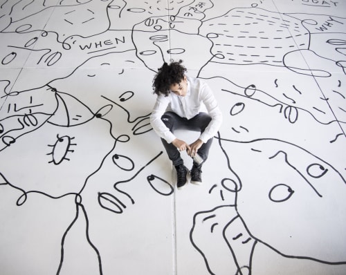 Denver Theatre District Shantell Martin Installation | Art Curation by NINE dot ARTS | Theatre District - Convention Center Station in Denver