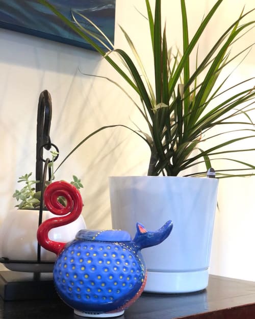 Spirit Animal, Armadillo with a Blue and Red Tail | Art & Wall Decor by Maya Ceramics and Paintings