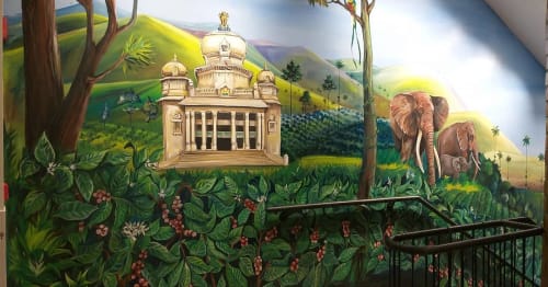 Landscape Painting | Murals by Saffronish Art Studio | Starbucks Coffee, A Tata Aliance in Bengaluru