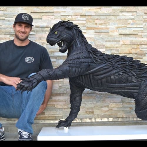 The Cougar Tire Sculpture | Public Sculptures by Blake McFarland | Nothing But Tires in Edmonton