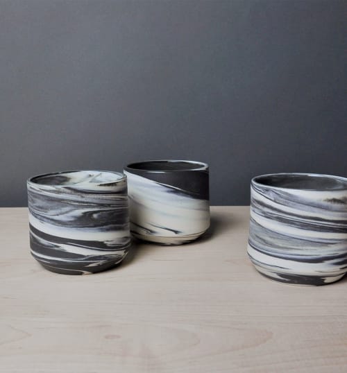 Tumblers - Midnight Noir | Cups by Clay Factor Ceramics | Buckman Coffee Factory in Portland