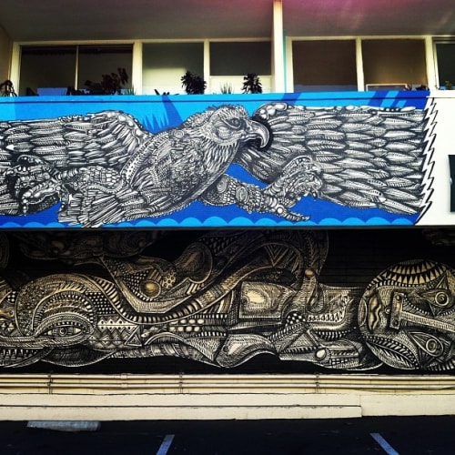 Phoenix Hotel Mural | Murals by Zio Ziegler | Phoenix in San Francisco