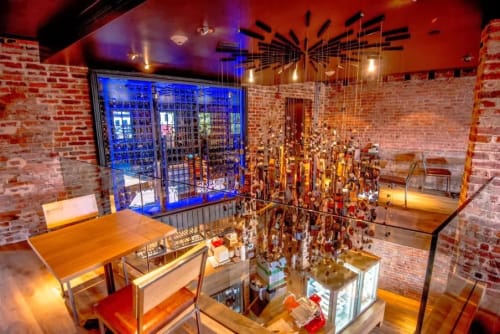 Wine Barrel Sphere Pendant | Pendants by Anna Wolfson Studios | ENO Wine Bar, Washington, DC in Washington