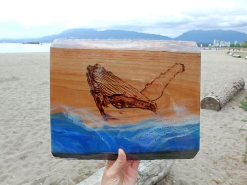 Whale & Waves V | Wall Sculpture in Wall Hangings by Bisa Lisa Studio