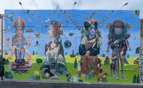 Multi-media Collage Mural | Street Murals by John Vochatzer | Olive Street, San Francisco, CA in San Francisco