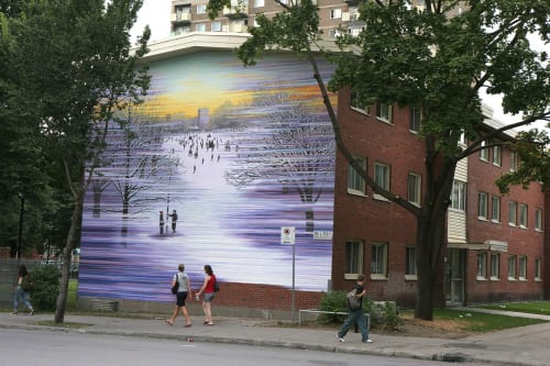 Winter Haze | Murals by Phillip Adams | Jeanne-Mance Housing Corporation in Montréal