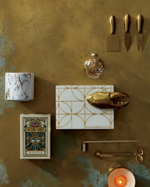 Circuit White and Gold Glass Jewelry Box | Tableware by Namavari | CB2 in Berkeley