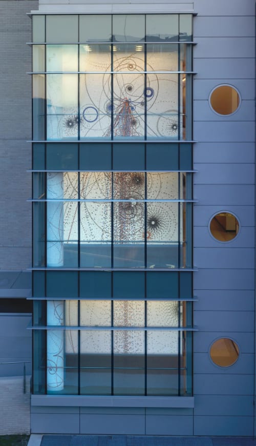 Mosaic - Electromagnetic Fall | Murals by Carter Hodgkin | Remsen Hall, Queens College, NY in Queens