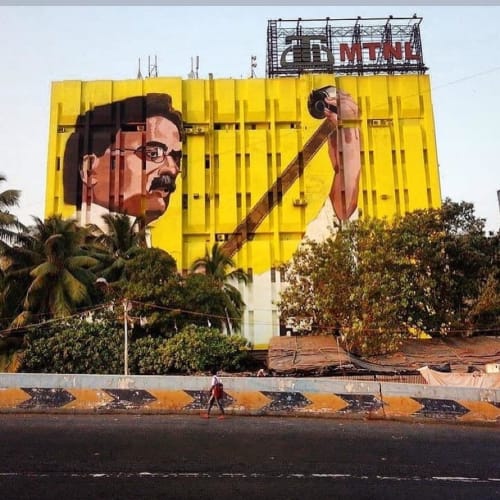 Dadasaheb Phalke Mural | Street Murals by nileshartist | MTNL in Mumbai