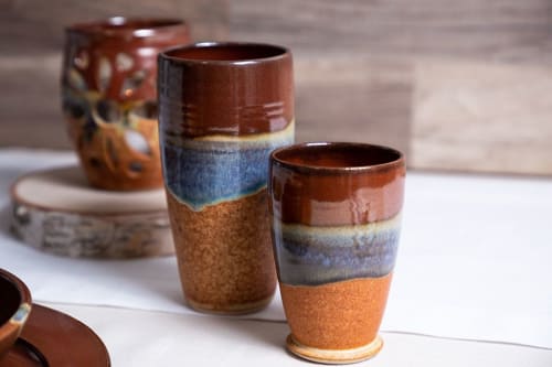 Aztec Sunrise Tumbler | Cups by Sunset Canyon Pottery
