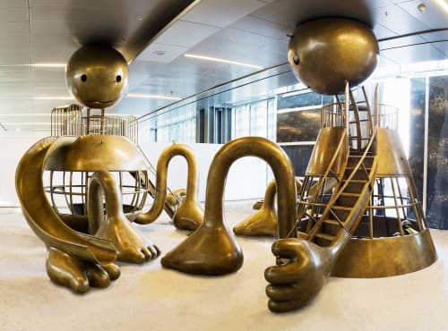 Other Worlds by Tom Otterness seen at Hamad International Airport ...