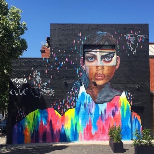 We are all pieces of places | Street Murals by Yvette Vexta | Co-Ground Coffee in Collingwood