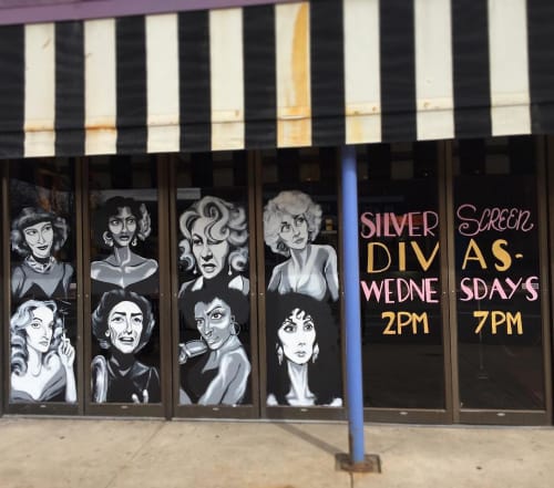 “Silver Screen Divas” | Murals by Sheridan Furrer | Landmark's Esquire Theatre in Denver