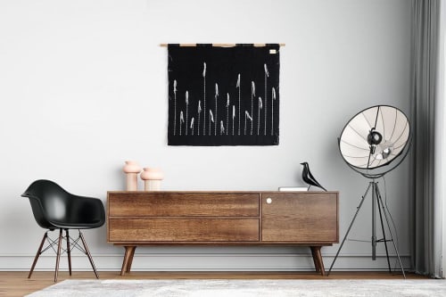 Black Denti di Leone - Decorative Minimalist Tapestry | Wall Hangings by Lale Studio & Shop