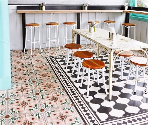 Mission Cement Tile (5-color) 8" x 8" | Tiles by Avente Tile | Media Noche Restaurant in San Francisco