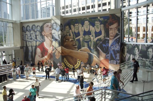 Trade Street Wall | Public Mosaics by Mike Mandel | Spectrum Center in Charlotte