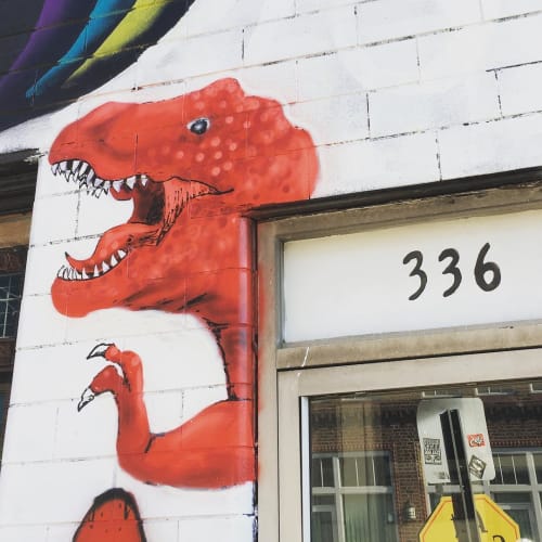 Dinosaur Mural | Murals by Tim Carmany | The Hub Art Factory in Canton