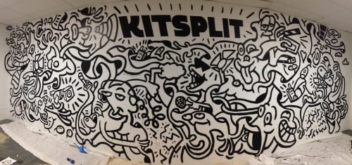 KitSplit Mural | Murals by Fluidtoons (Brett W. Thompson) | KitSplit in Brooklyn
