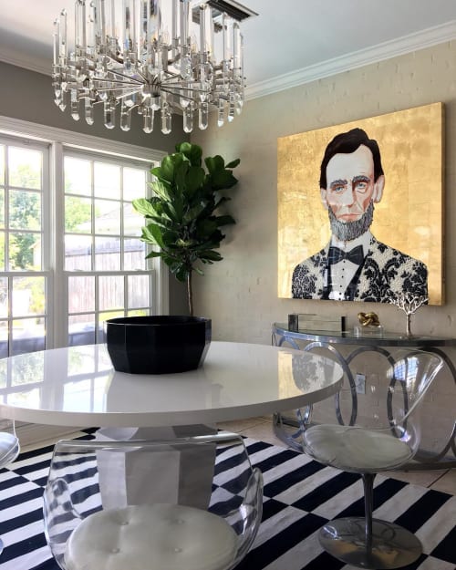Abraham Lincoln in Gold | Paintings by Ashley Longshore