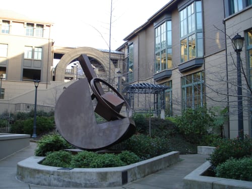 Folded Circle Trio | Sculptures by Fletcher Benton | Haas School of Business in Berkeley