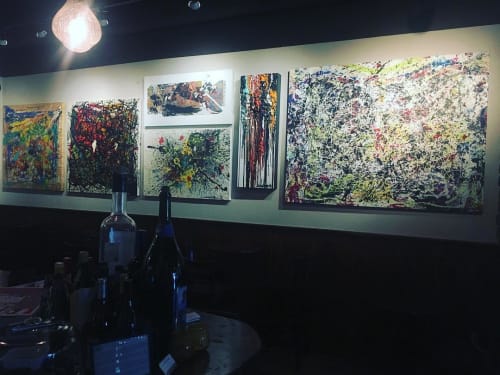 "Suspiro en caos" (I sigh in chaos) | Paintings by Cesar llamas art | Veritas Wine Room in Dallas