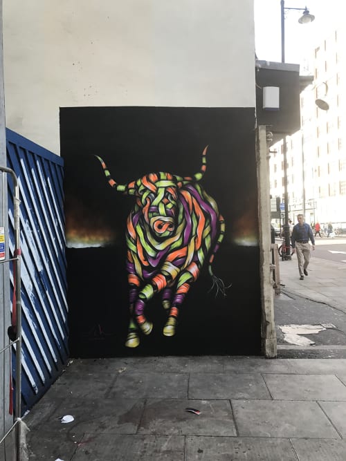 Bull | Street Murals by Otto Schade | Bull in a China Shop in London