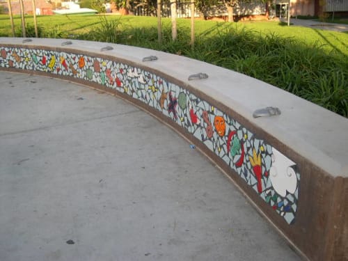 Conversion Ridge, Meso Ridge | Public Mosaics by Ricardo Duffy | East Los Angeles Civic Center - Main Plaza in Los Angeles