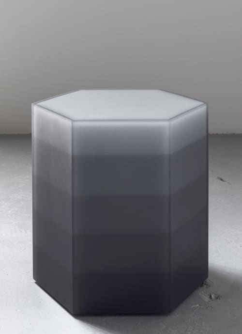 Gray Hex Gradient Side Table | Tables by Facture Studio | Independent Lodging Congress, in the William Vale NYC in Brooklyn