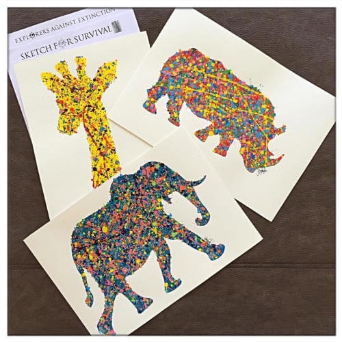 Animal Splatter Paintings | Oil And Acrylic Painting in Paintings by ArtbyPunam