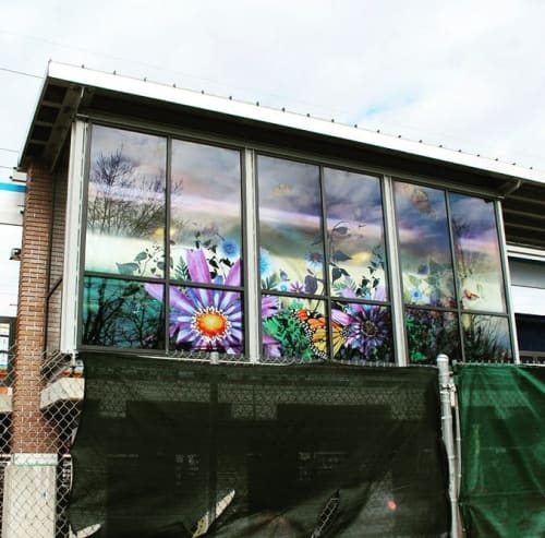 Monarch Butterflies | Glasswork in Wall Treatments by Cara Enteles Studio