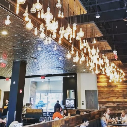 Rustic Pendant Lights | Pendants by Urban Chandy | Pressed Cafe in Nashua