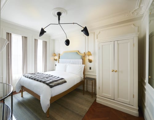 Three-Arm Ceiling Lamp | Lighting by Serge Mouille | The Marlton Hotel in New York