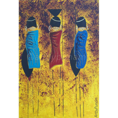 "Happy Dance" | Oil And Acrylic Painting in Paintings by ArtbyPunam