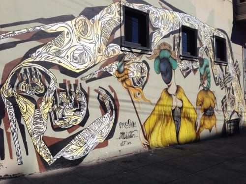 Two Beauties | Street Murals by Ciro Schunemann (Ciro Schu) | Haight St, Western Addition in San Francisco