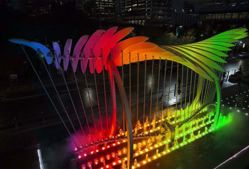 Wings Over Water | Public Sculptures by Joseph O'Connell | George R. Brown Convention Center in Houston