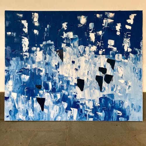 Blue let it rain | Paintings by Hugo Auler Jr. Art