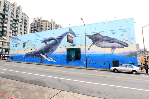 O'Farrell Brothers Theater Whale Mural | Street Murals by Lindsey Millikan (Milli)