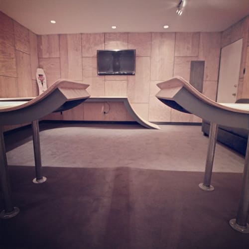 Skate Ramp Office | Tables by Monkwood Studios | The Vault in Orange