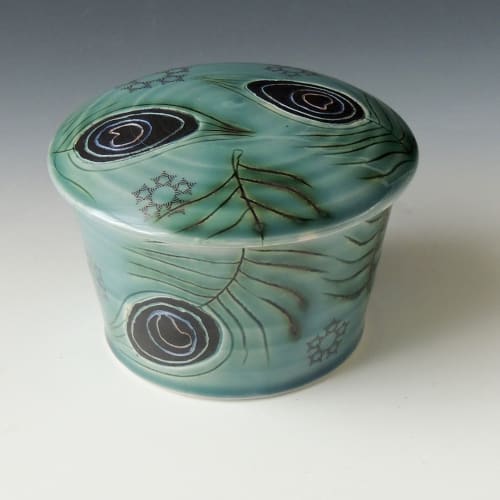 Peacock Feather Jar | Tableware by MeghCallie Ceramics