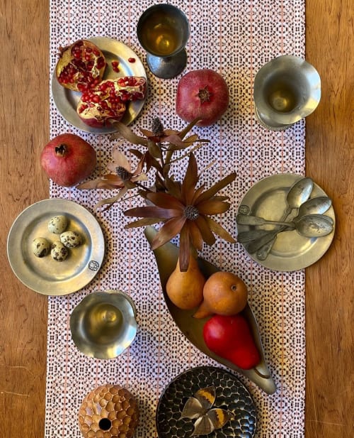 Table Runner Solomon's Song, Cumin | Linens & Bedding by Philomela Textiles & Wallpaper