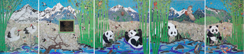 Panda’s Paradise | Public Mosaics by New World Mosaics | Lincoln Elementary School in Oakland