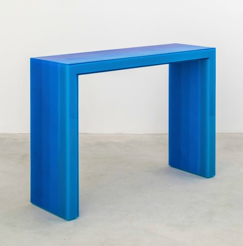 Console Table (blue) | Tables by Facture Studio | Independent Lodging Congress, in the William Vale NYC in Brooklyn