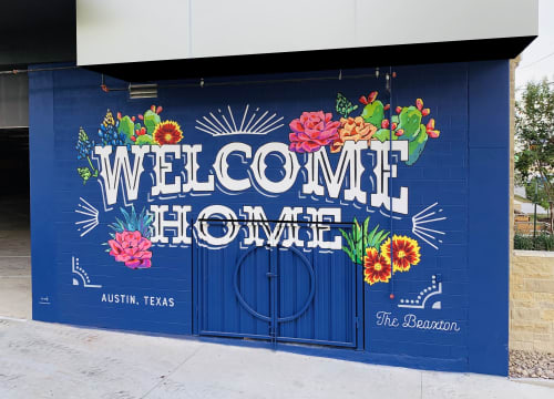 Welcome Home Mural | Murals by Mike Johnston | The Braxton in Austin