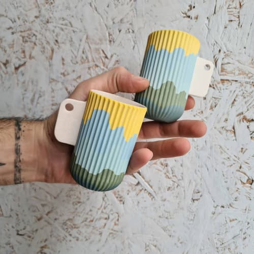 Wave Groove M | Cups by BasicartPorcelain