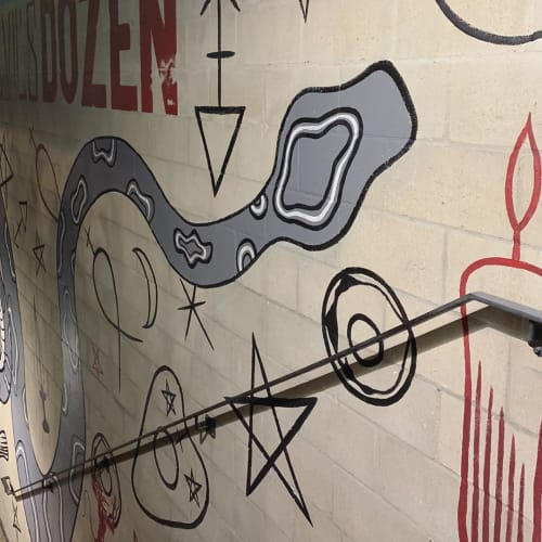 The Serpent | Murals by Wandering Delilah (Delilah Strukel) | Devil's Dozen Donut Shop in San Diego