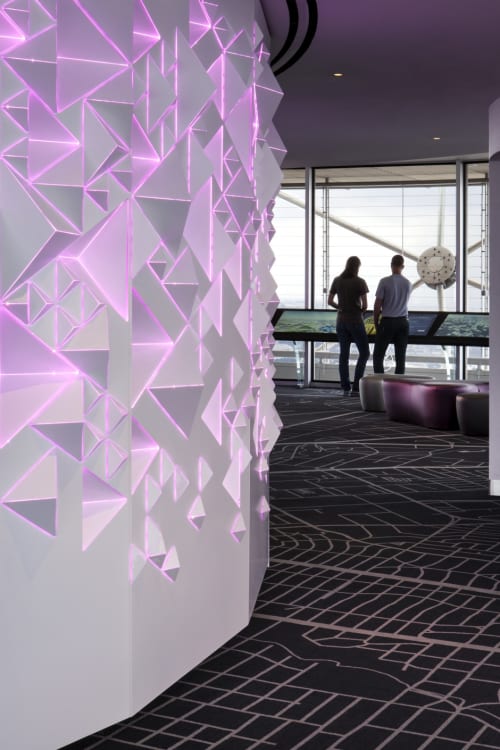 Reunion Tower Illuminated Core Wall | Wall Treatments by Amuneal | Reunion Tower in Dallas