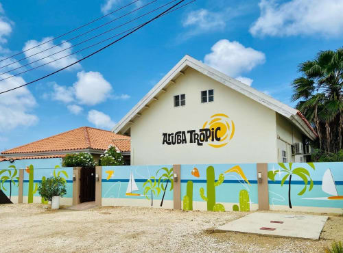 Aruba Tropic Mural | Murals by pepallama | Aruba Tropic Apartments in Noord