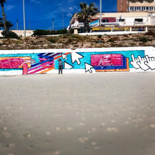 Diving in the net work | Street Murals by Dante Arcade